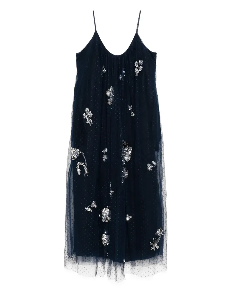 Biyan Gerafftes Camisole-Kleid aus Tüll - Blau Blau