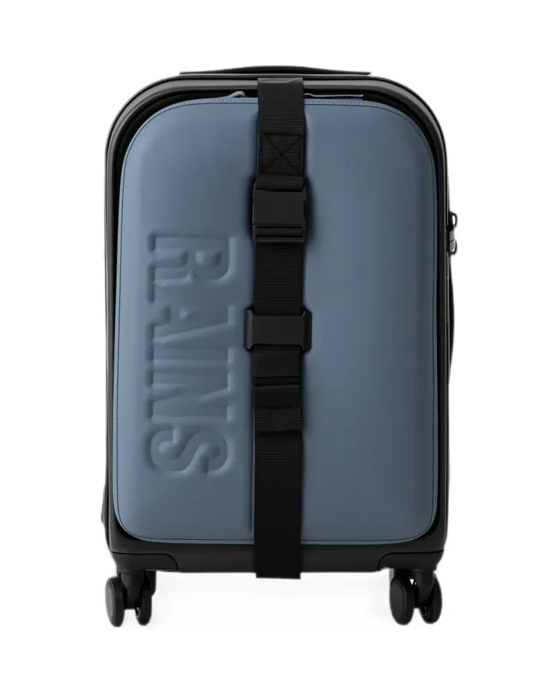 RAINS logo-embossed buckle-strap suitcase - Schwarz Schwarz