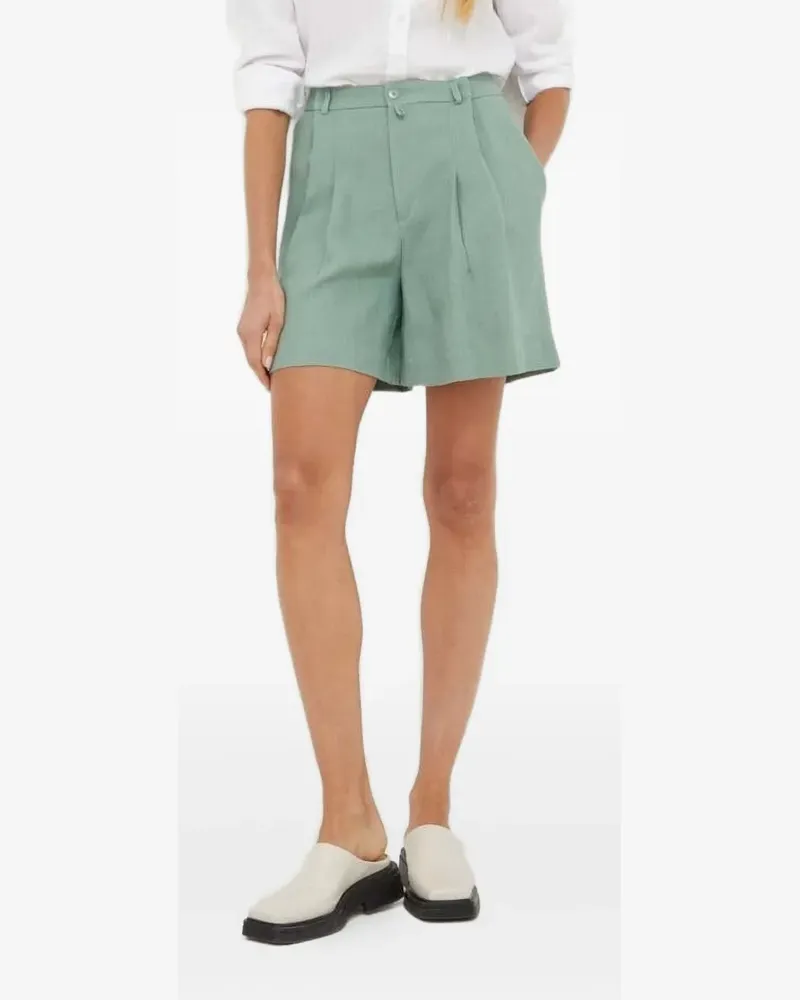 Drykorn Hoch sitzende Bundfaltenshorts - Grün Grün