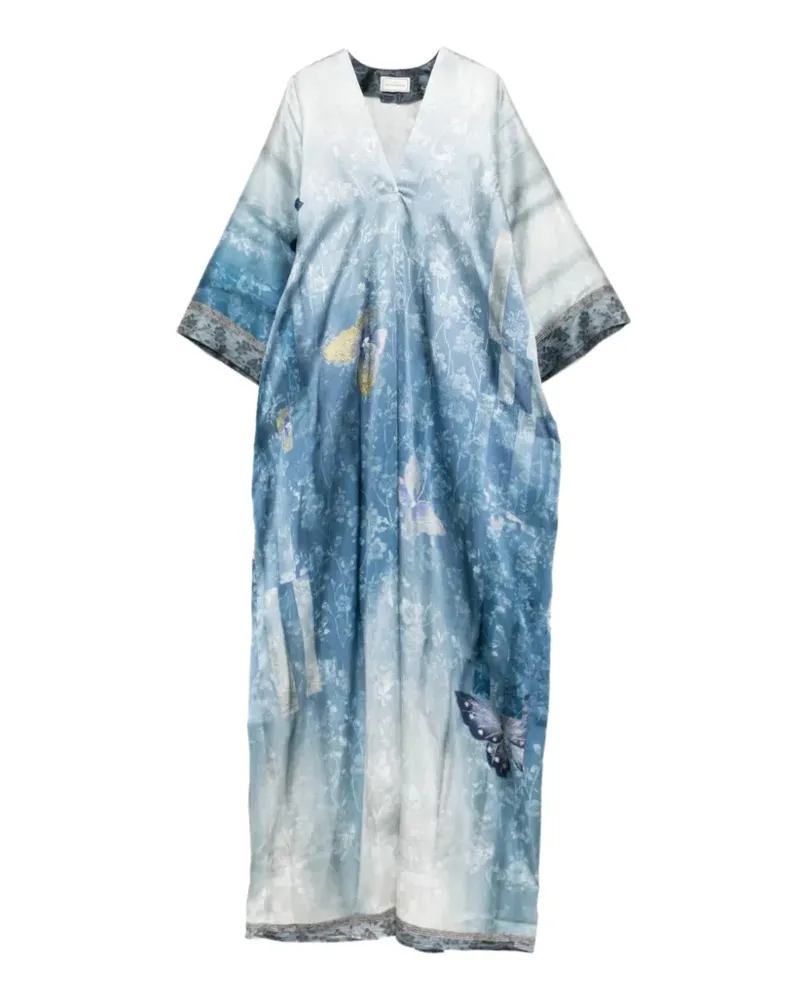 Pierre-Louis Mascia Minikleid mit Schmetterling-Print - Blau Blau