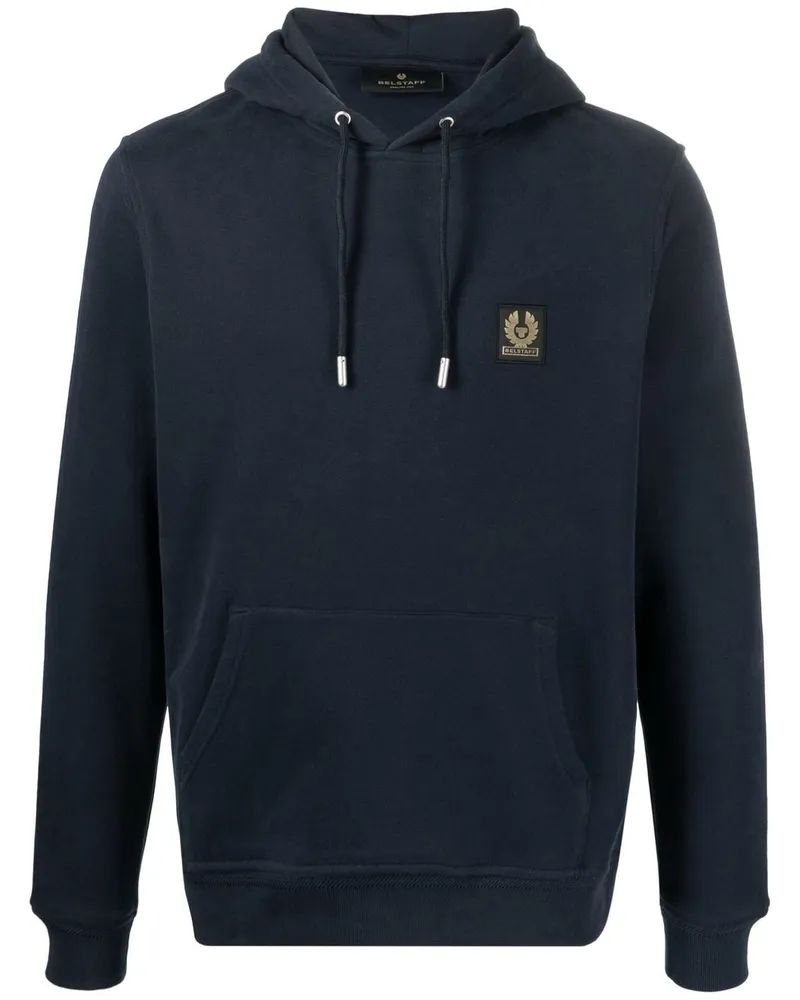 Belstaff Hoodie mit Logo-Patch - Blau Blau