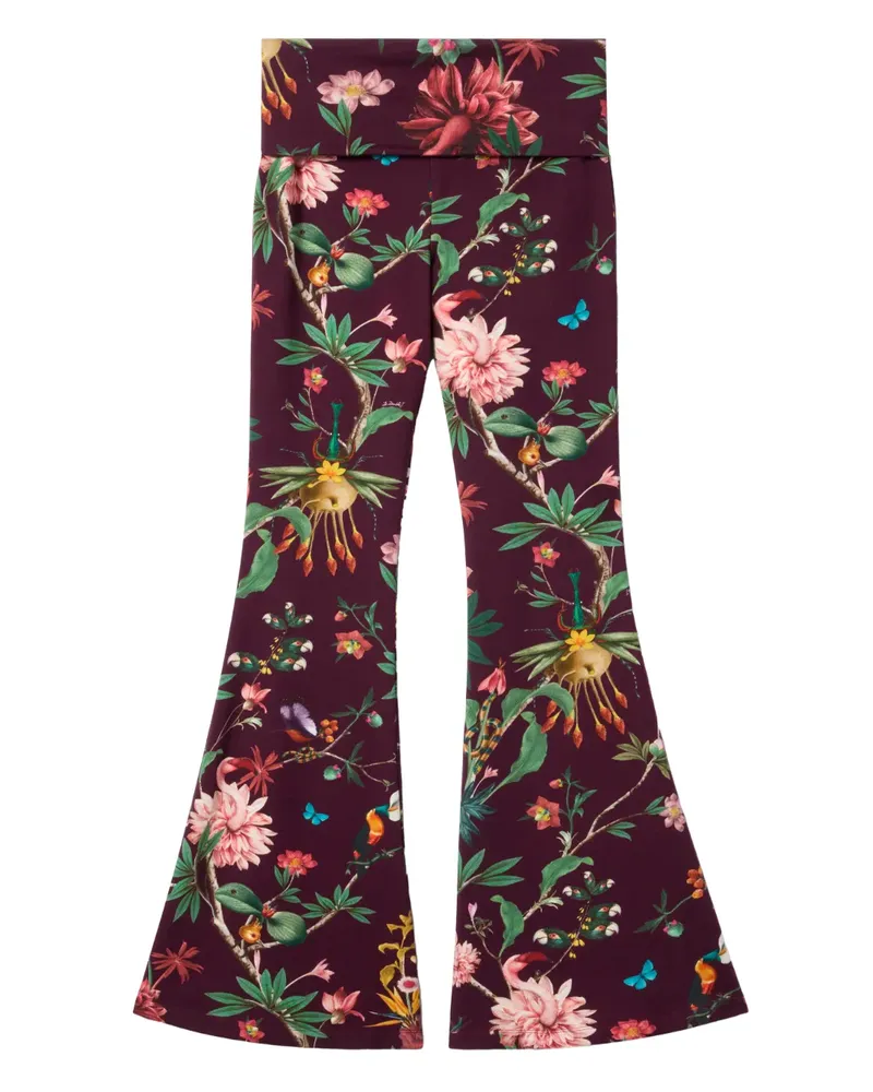 La DoubleJ floral flared trousers - Violett Violett