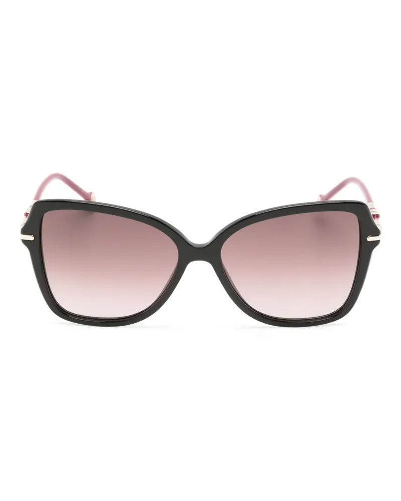 Carolina Herrera New York Sonnenbrille mit eckigem Gestell - Schwarz Schwarz