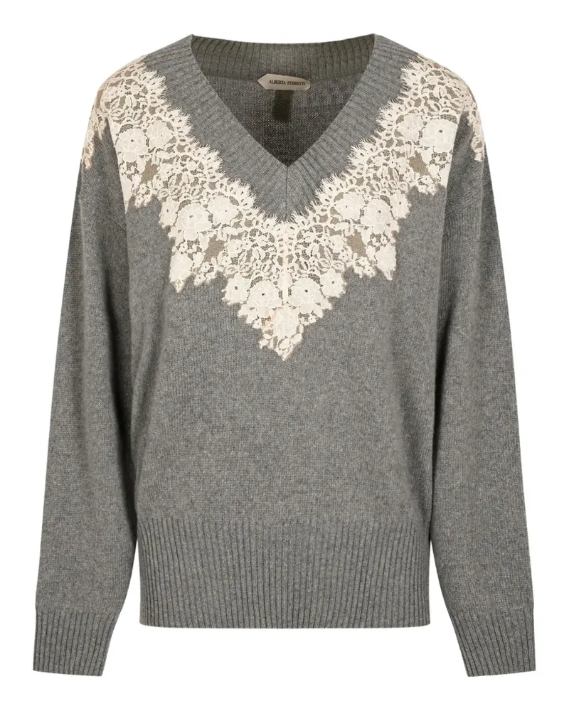 Alberta Ferretti Pullover mit V-Ausschnitt - Grau Grau