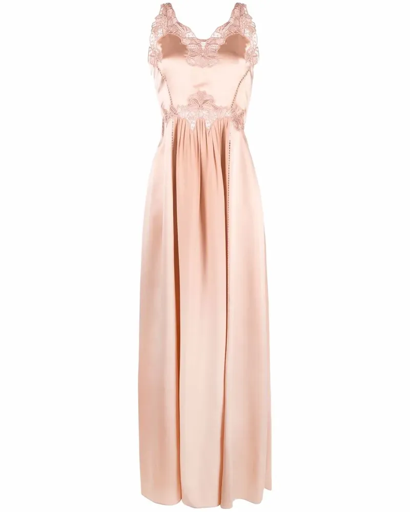 Alberta Ferretti Maxikleid im Layering-Look - Rosa Rosa