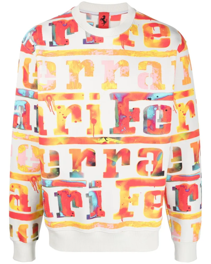 Ferrari Sweatshirt mit Logo-Muster - Grau Grau