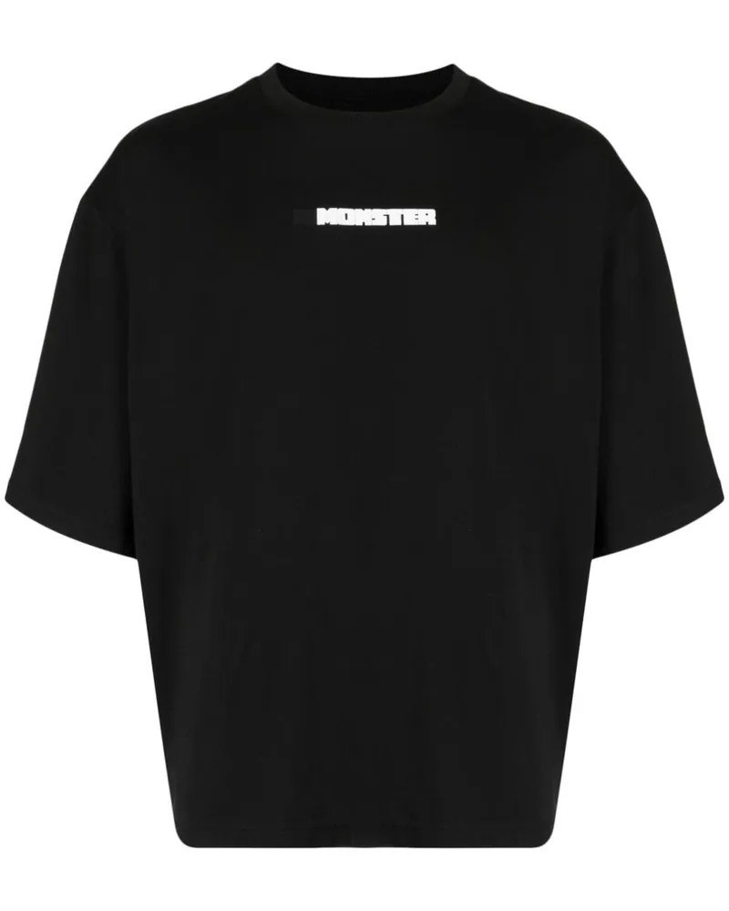 Natasha Zinko T-Shirt mit Monster-Print - Schwarz Schwarz