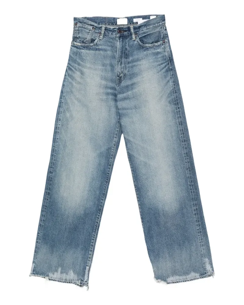 KURO Ausgeblichene Jeans im Distressed-Look - Blau Blau