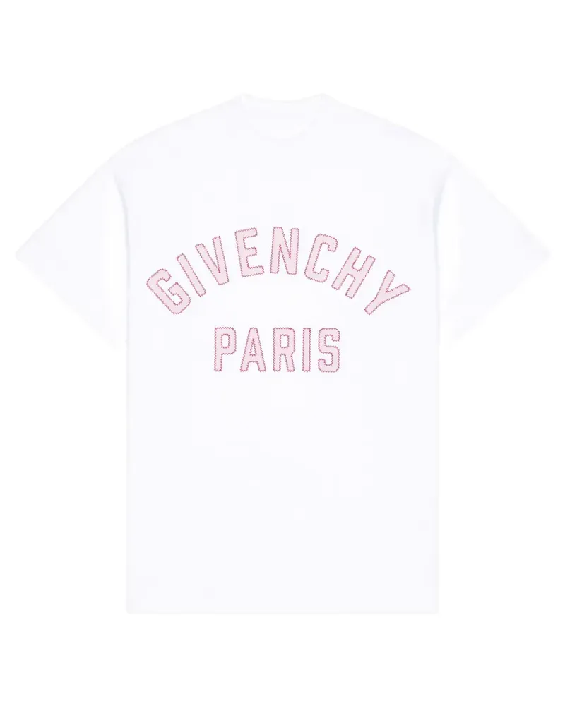 Givenchy Schmales T-Shirt mit  Paris-Stickerei - Weiß Weiß