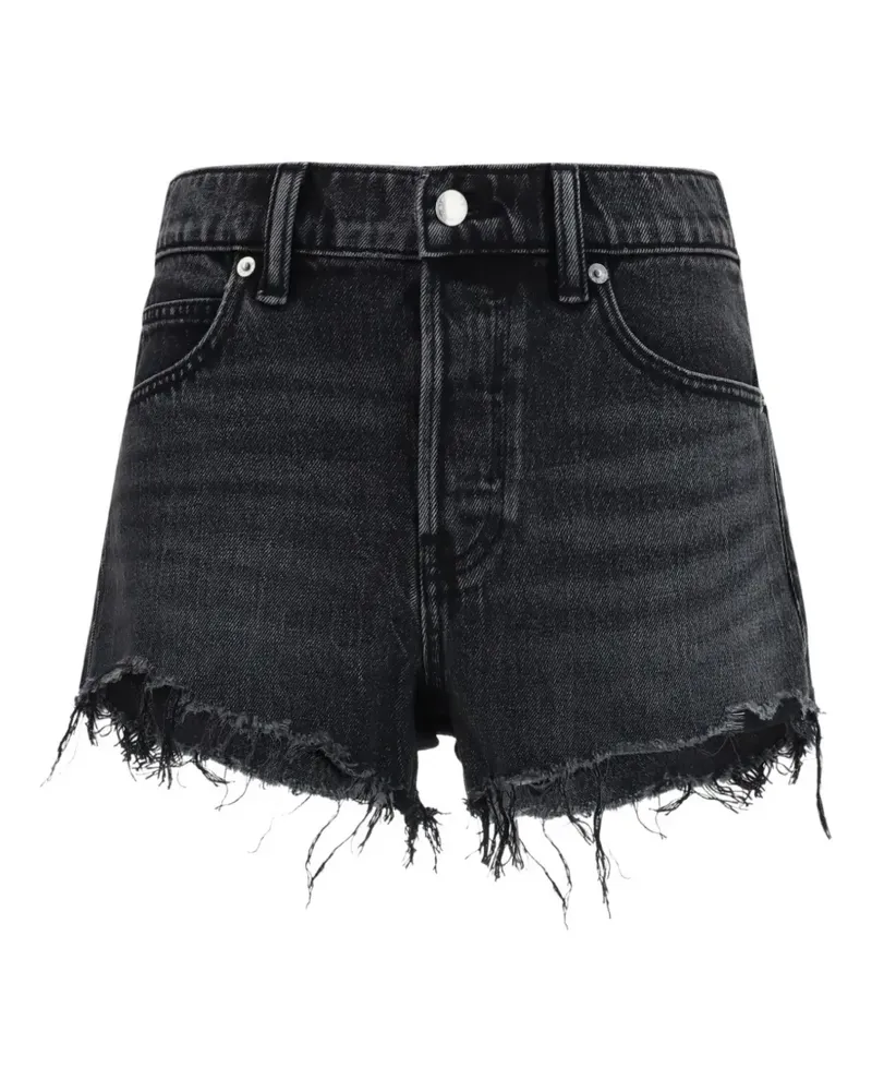 Alexander Wang crystal-embellished frayed shorts - Schwarz Schwarz