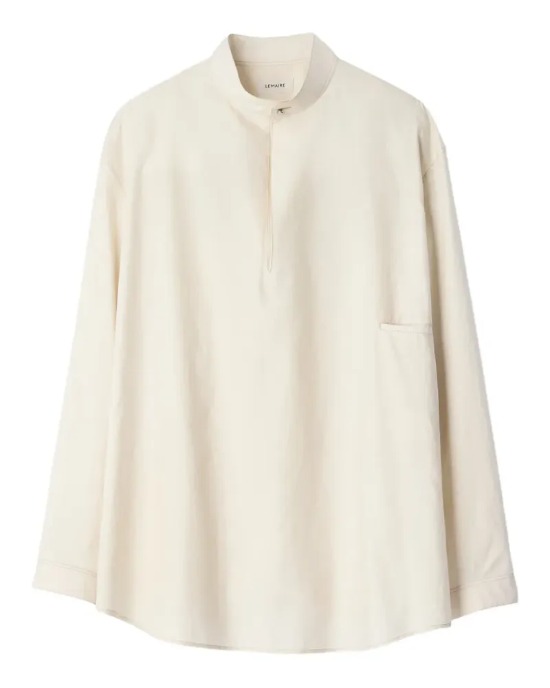 Christophe Lemaire sailor top in washed cotton and silk blend - Nude Nude