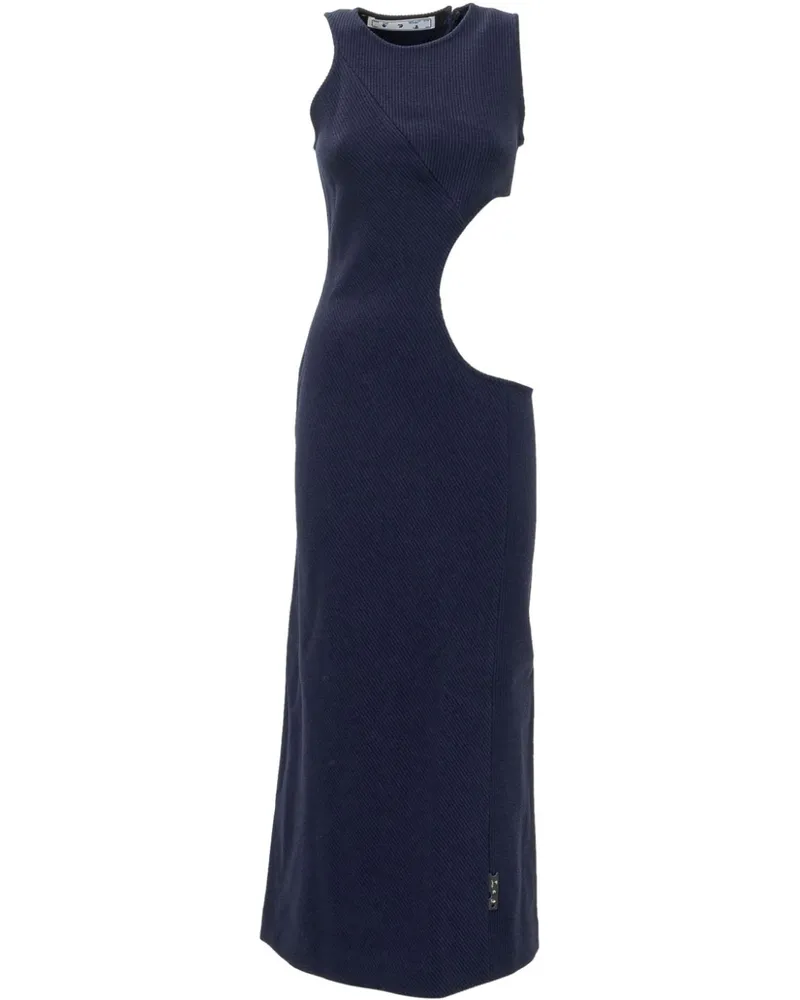 OFF-WHITE Maxikleid mit Cut-Out - Blau Blau