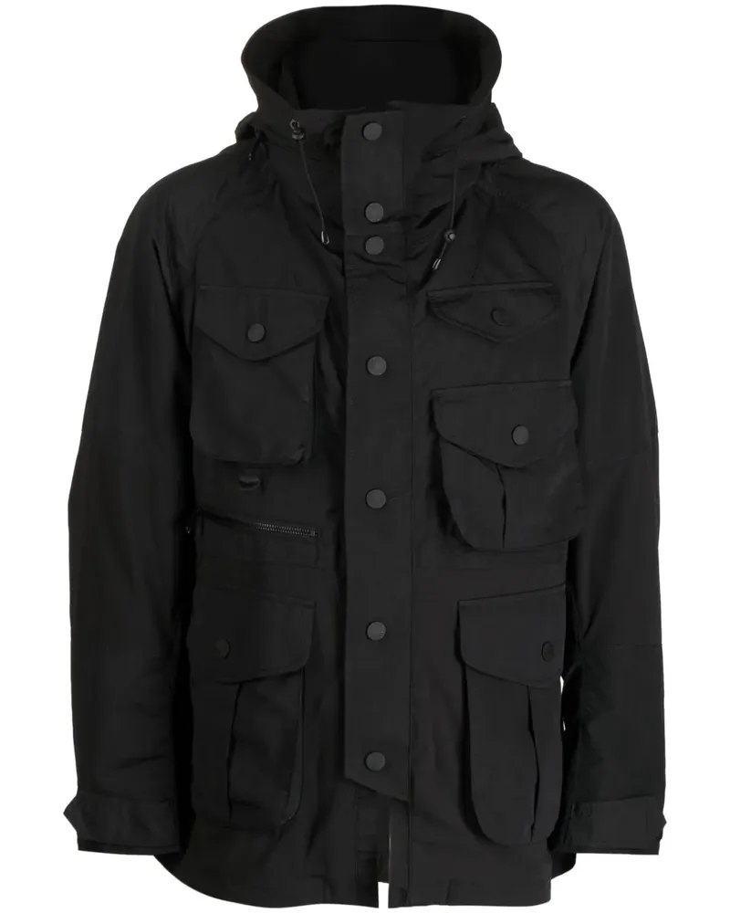 White Mountaineering Kapuzenjacke mit aufgesetzten Taschen - Schwarz Schwarz