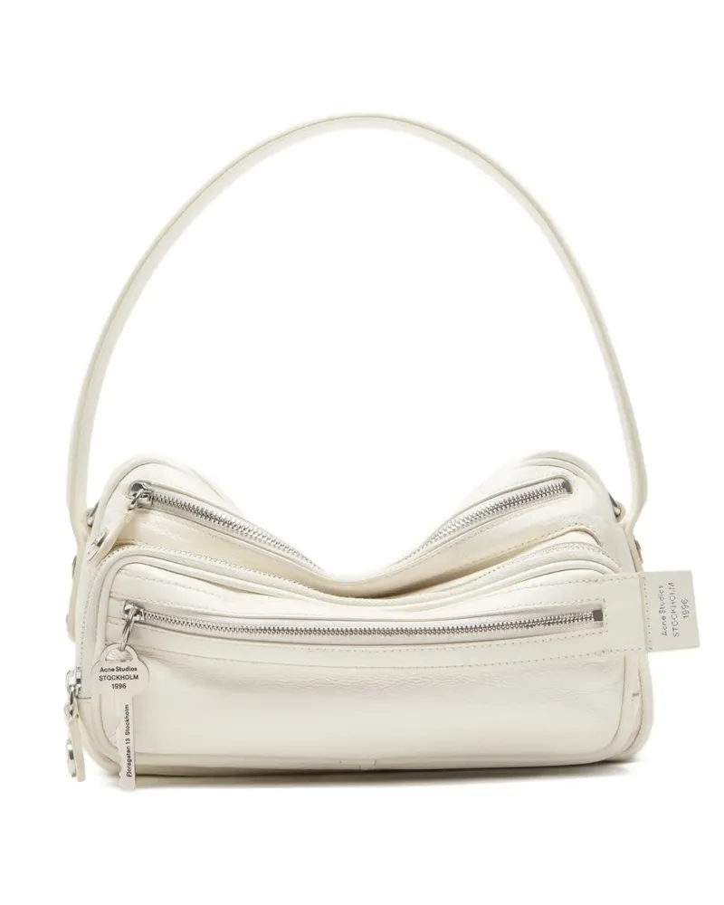 Acne Studios Schultertasche mit drei Reißverschlüssen - Weiß Weiß