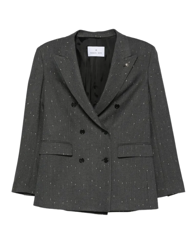 Manuel Ritz Doppelreihiger Blazer - Grau Grau