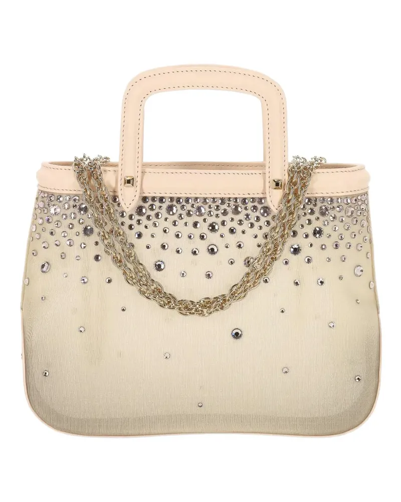Rodo crystal-embellished tote bag - Nude Nude