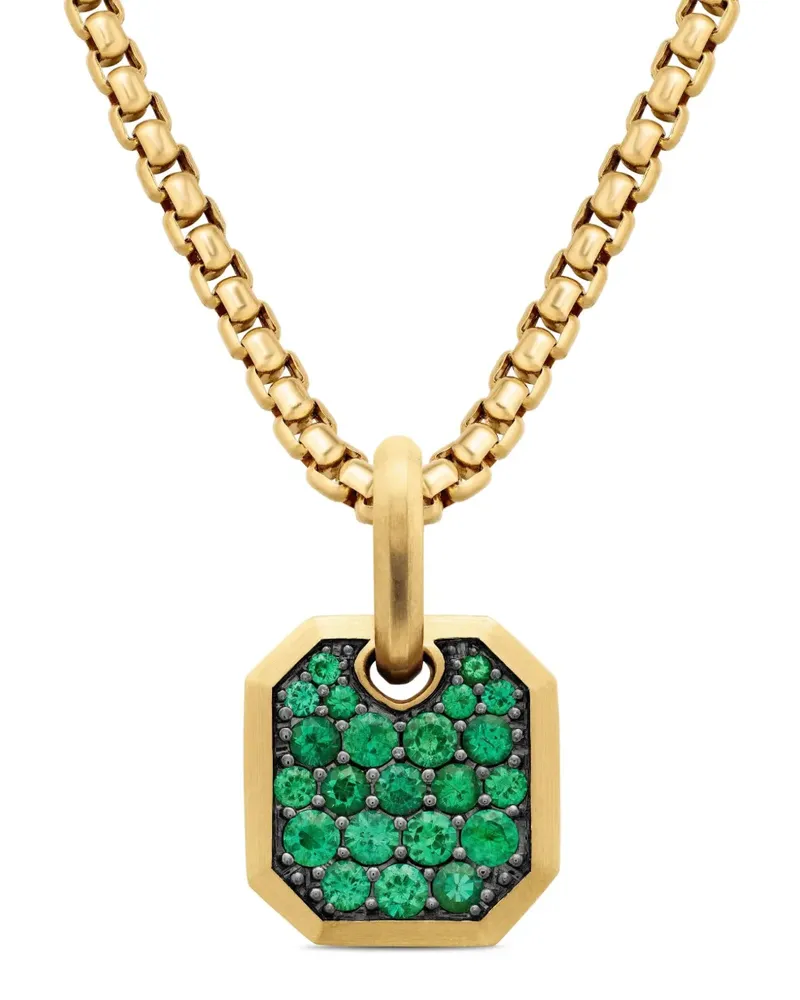 David Yurman 18kt Roman Smaragd-Gelbgoldamulett (15mm Gold