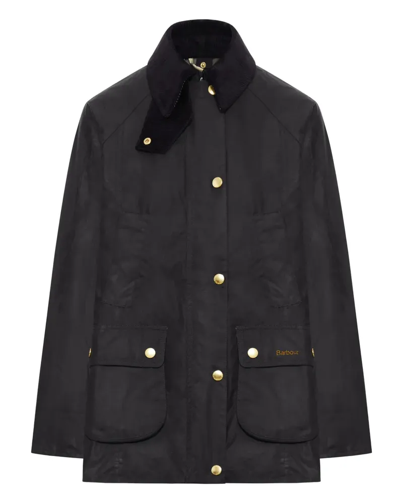 Barbour Beadnell Mantel mit Cordkragen - Schwarz Schwarz