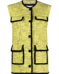 MSGM Tweed-Weste mit Kontrastdetails Gelb