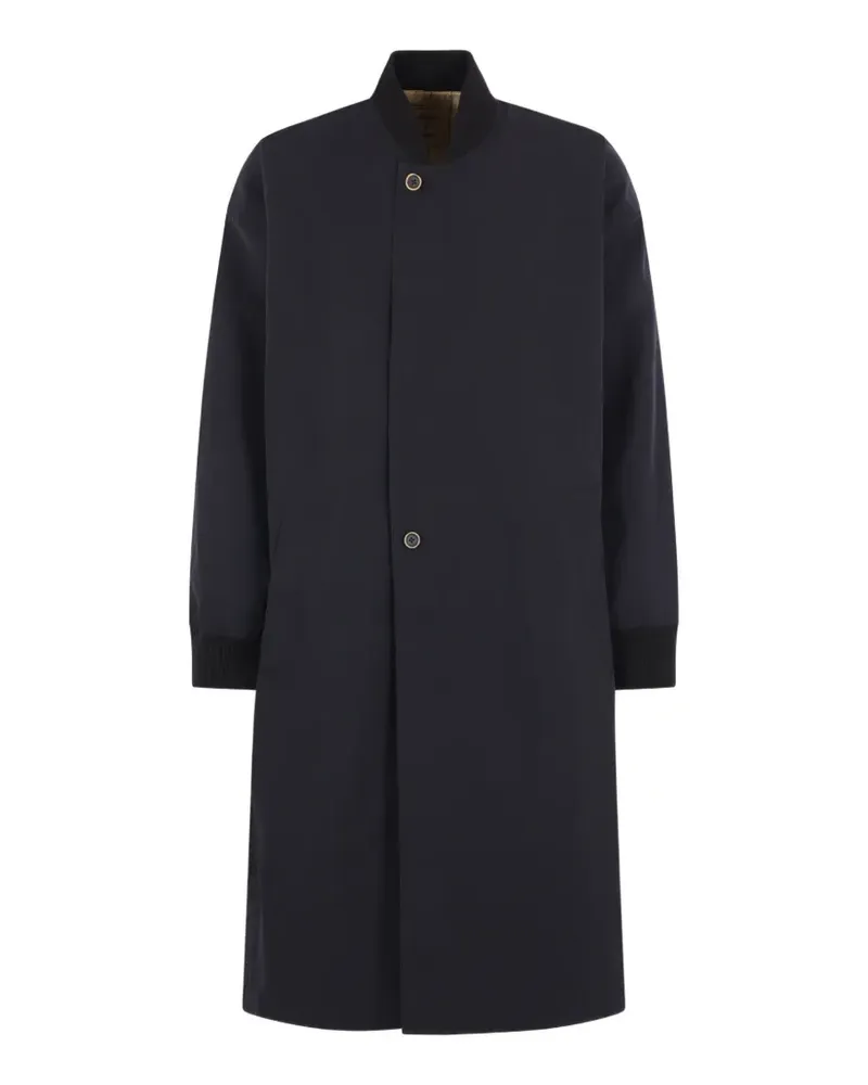 Uma Wang Oversized-Mantel mit Bomberkragen - Blau Blau