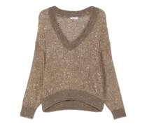Pullover mit V-Ausschnitt - Braun