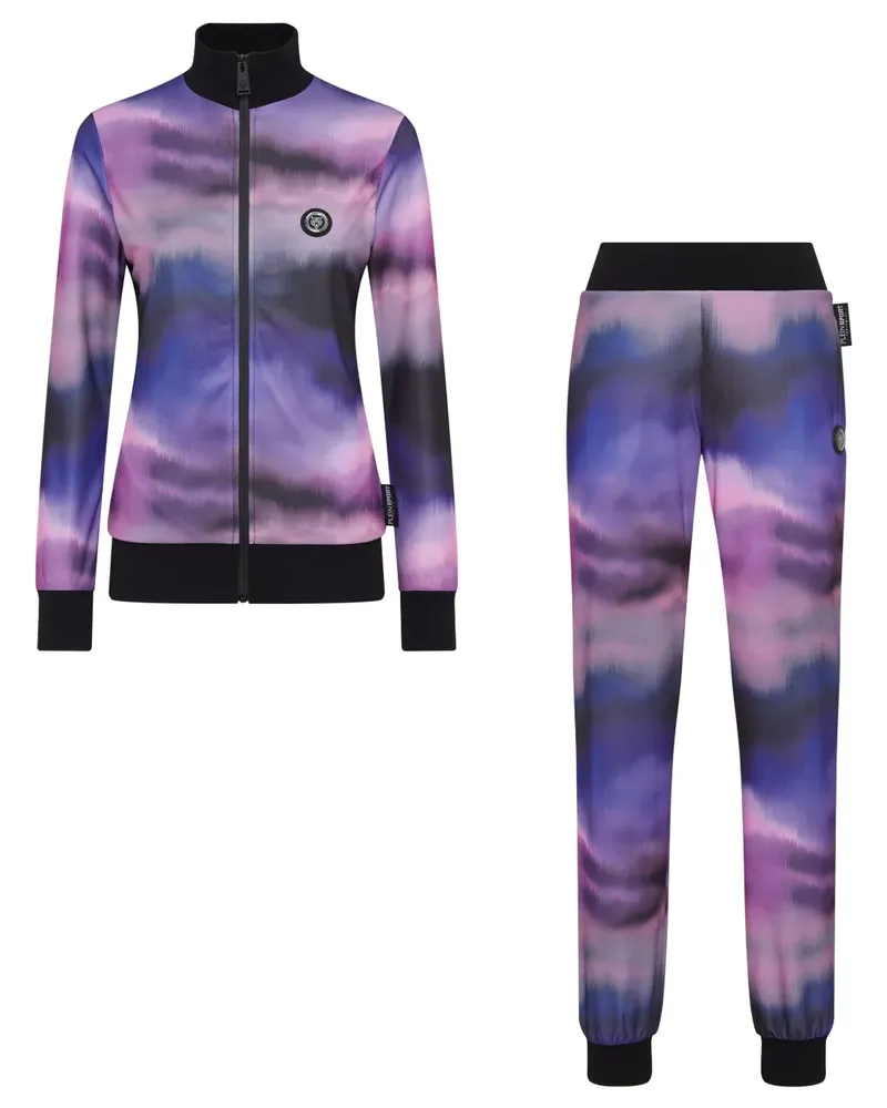 Philipp Plein Jogginganzug mit Batikmuster - Schwarz Schwarz
