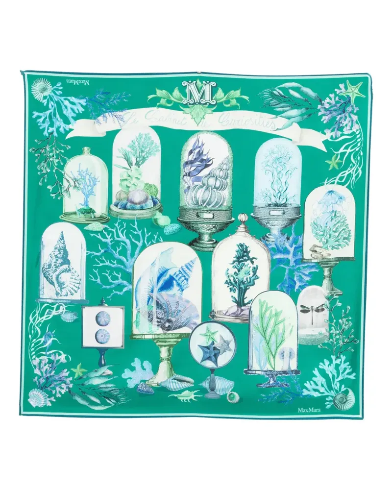 Max Mara Schal mit Unterwasser-Print - Grün Grün