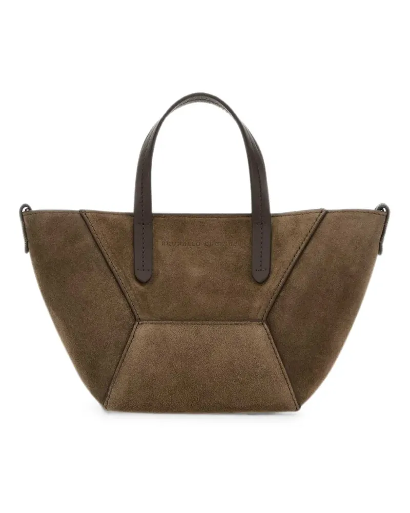 Brunello Cucinelli Mini BC Duo Handtasche aus Wildleder - Braun Braun