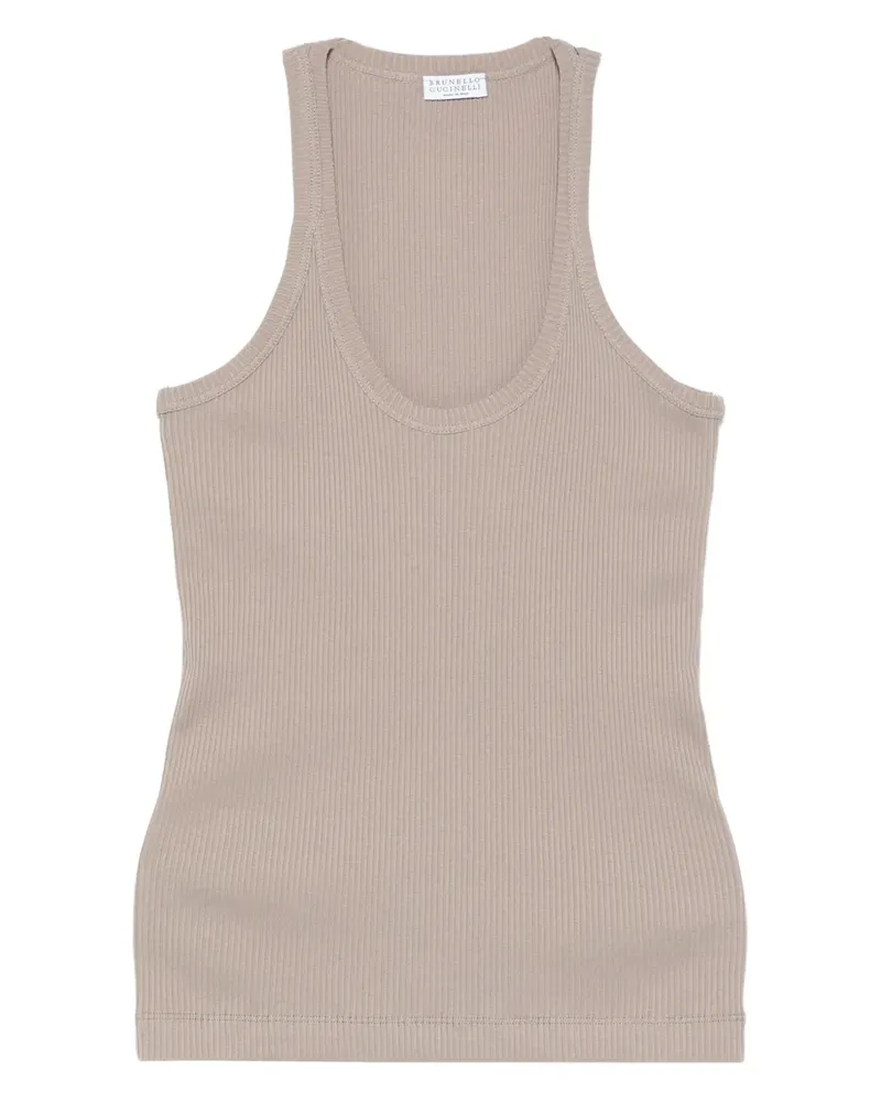 Brunello Cucinelli Geripptes Tanktop - Braun Braun