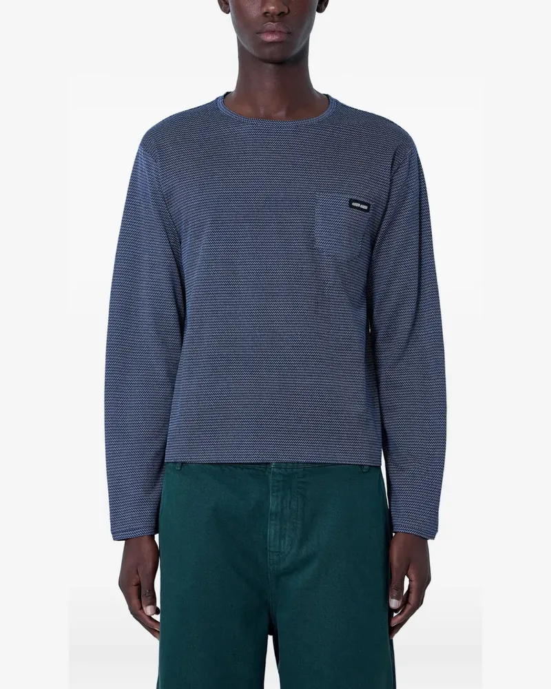 Miu Miu textured-knit chest-pocket sweater - Blau Blau