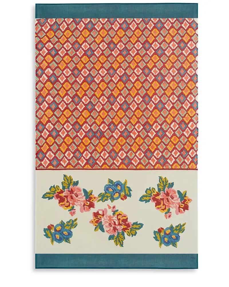 Lisa Corti Badetuch mit Lisa Bouquet-Print - Blau Blau