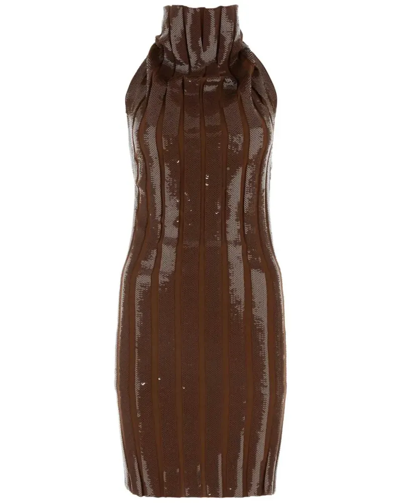 Fendi Minikleid mit Paillettenverzierung - Braun Braun