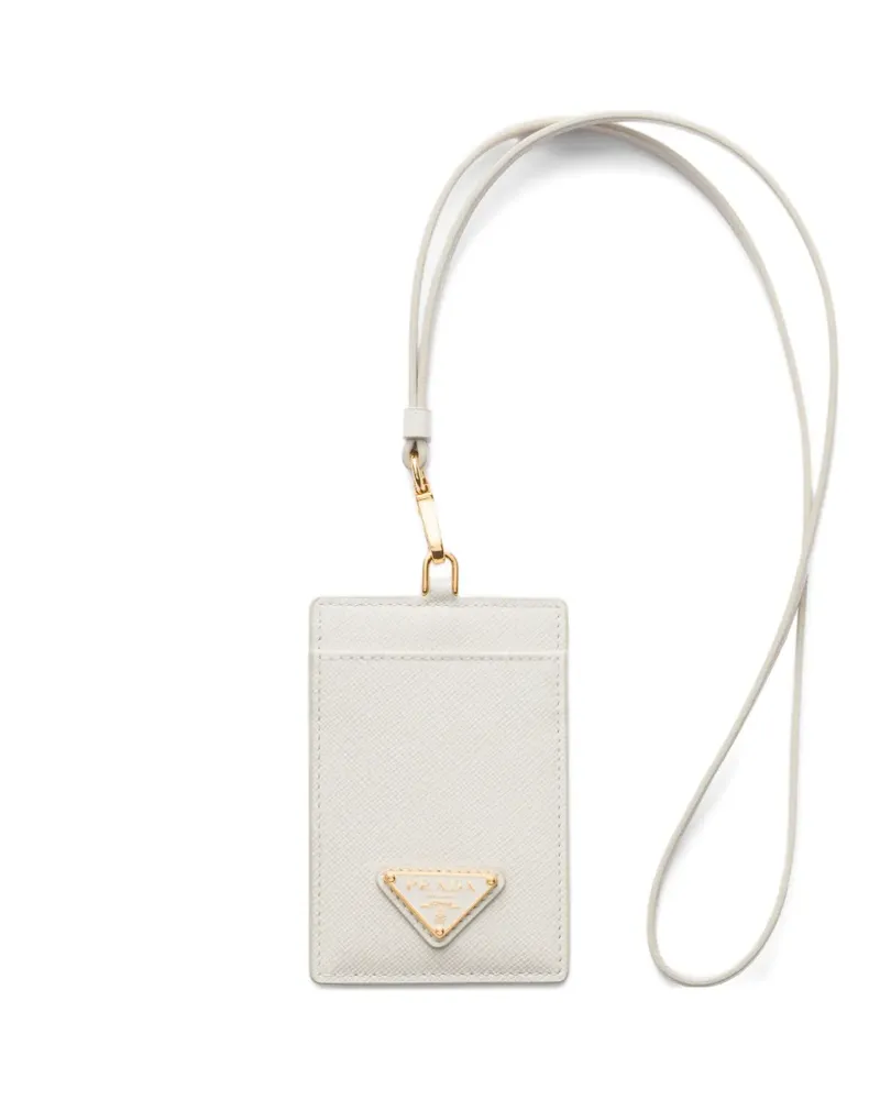 Prada Saffiano leather badge holder - Weiß Weiß