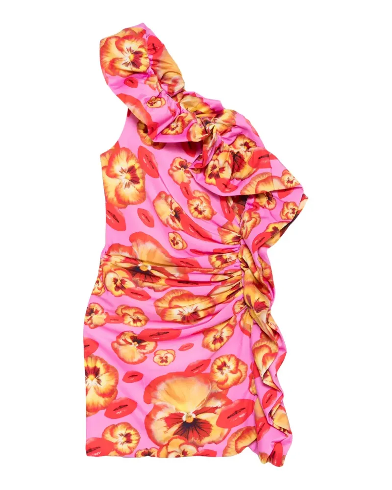 Amen floral-print ruffled mini dress - Rosa Rosa