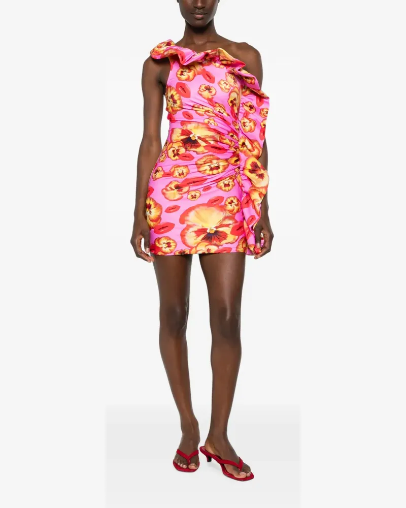 Amen floral-print ruffled mini dress - Rosa Rosa