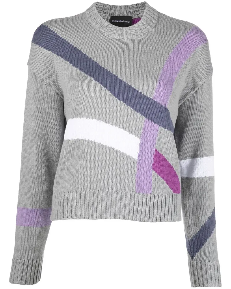 Emporio Armani Intarsien-Pullover - Grau Grau