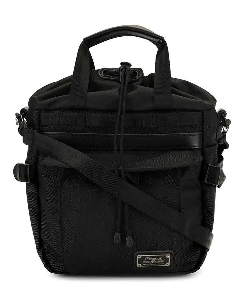 AS2OV Schultertasche aus Canvas - Schwarz Schwarz
