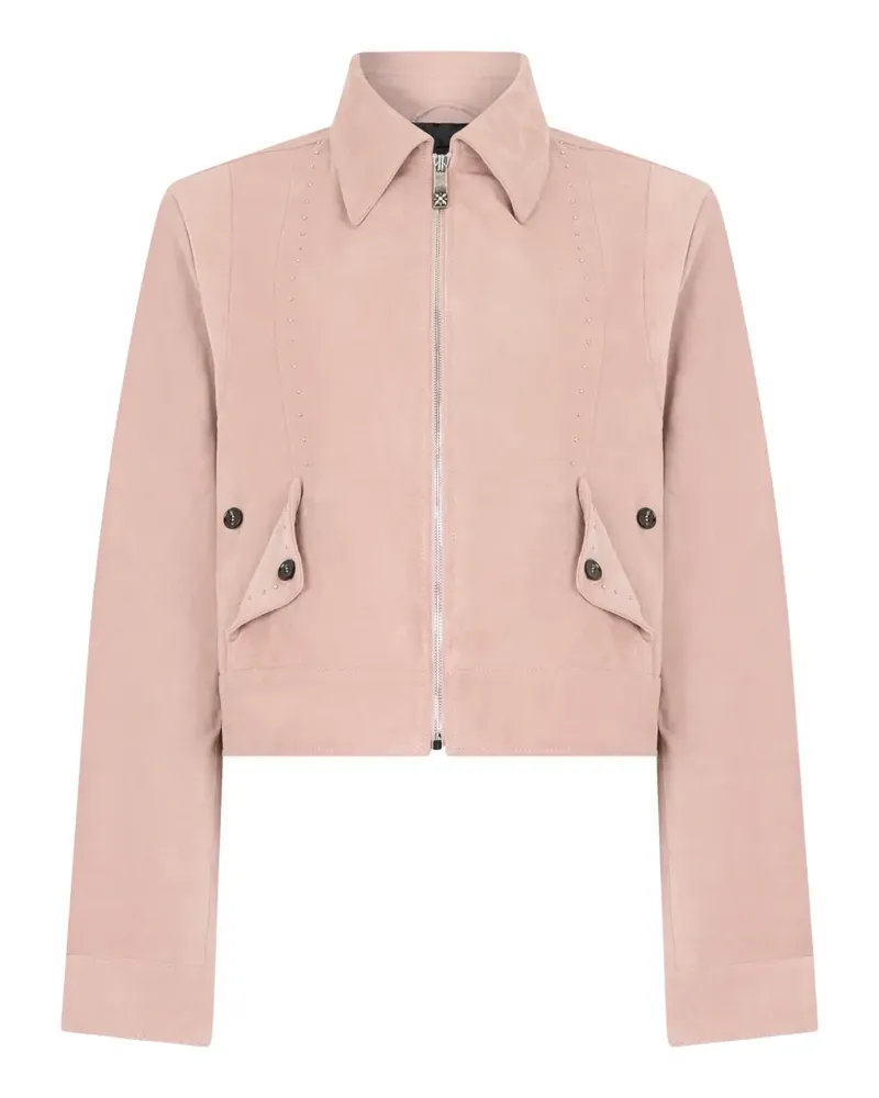 John Richmond Wildlederjacke mit Nieten - Rosa Rosa