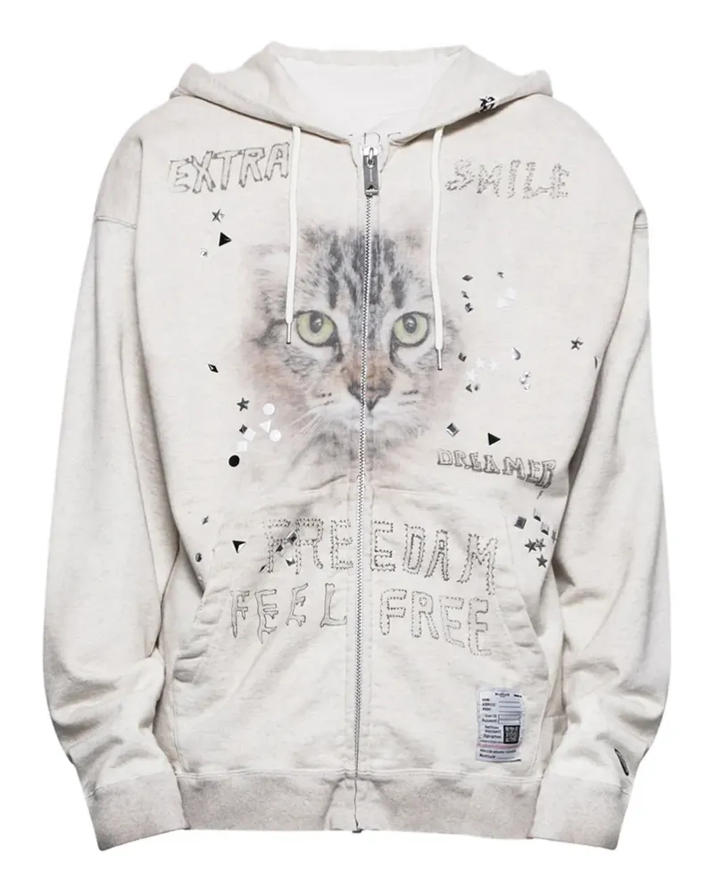 MIHARAYASUHIRO Verzierter Hoodie - Weiß Weiß