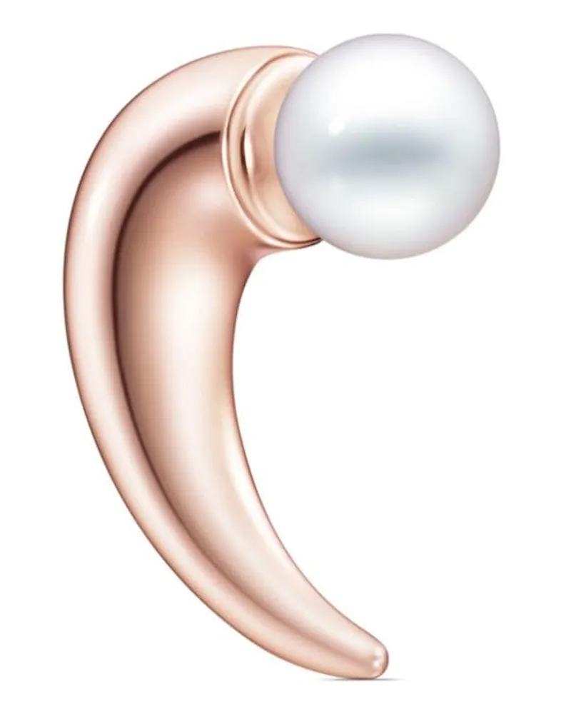 TASAKI 18kt SAKURAGOLD™ Collection Line Danger Horn Ohrring mit Perle - Rosa Rosa