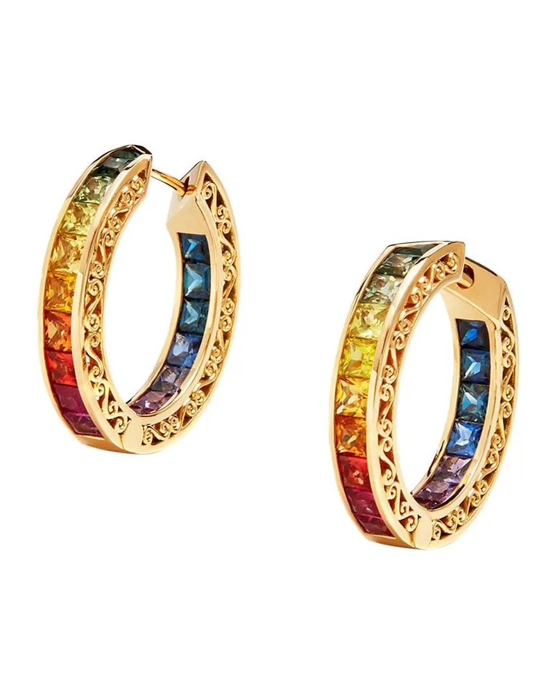 Dolce & Gabbana 18kt Rainbow Gelbgoldohrringe mit Saphir Gold