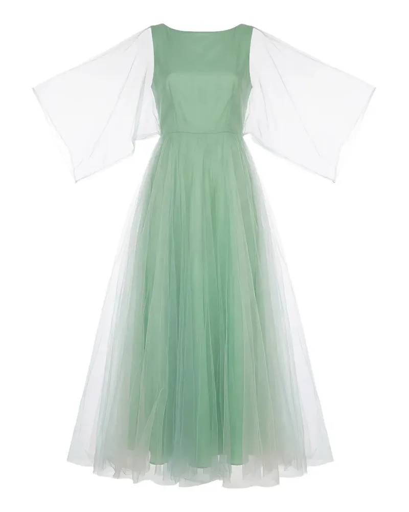 Valentino Garavani tulle-layered flared midi dress - Grün Grün