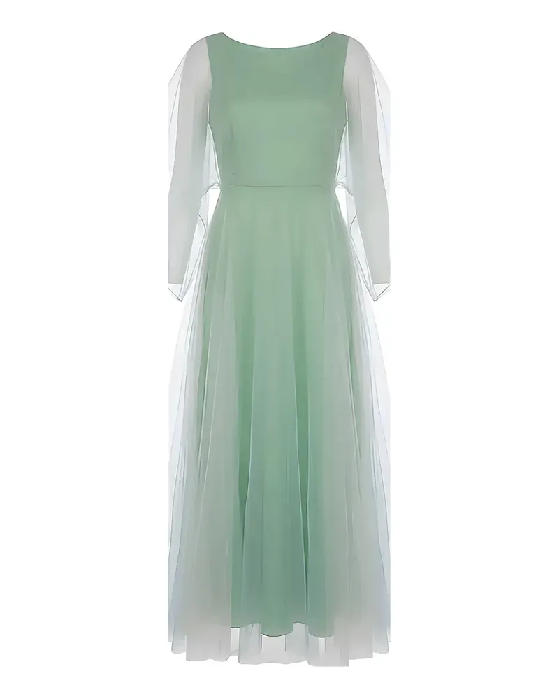 Valentino Garavani Ausgestelltes Midikleid mit Tüll-Overlay - Grün Grün