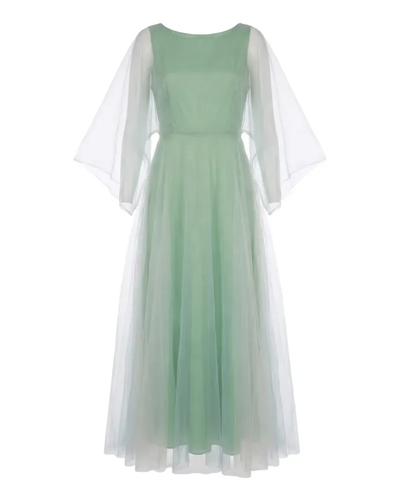 Valentino Garavani Ausgestelltes Midikleid mit Tüll-Overlay - Grün Grün