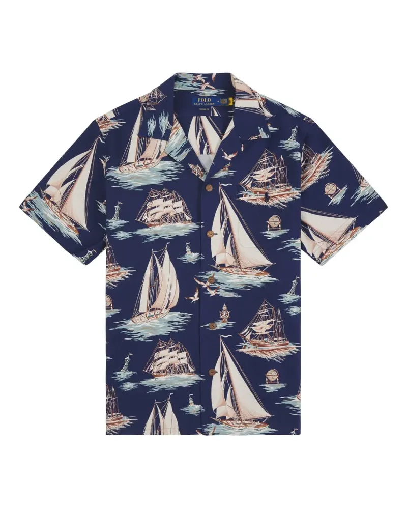 Ralph Lauren Oxford sailboat-print shirt - Blau Blau