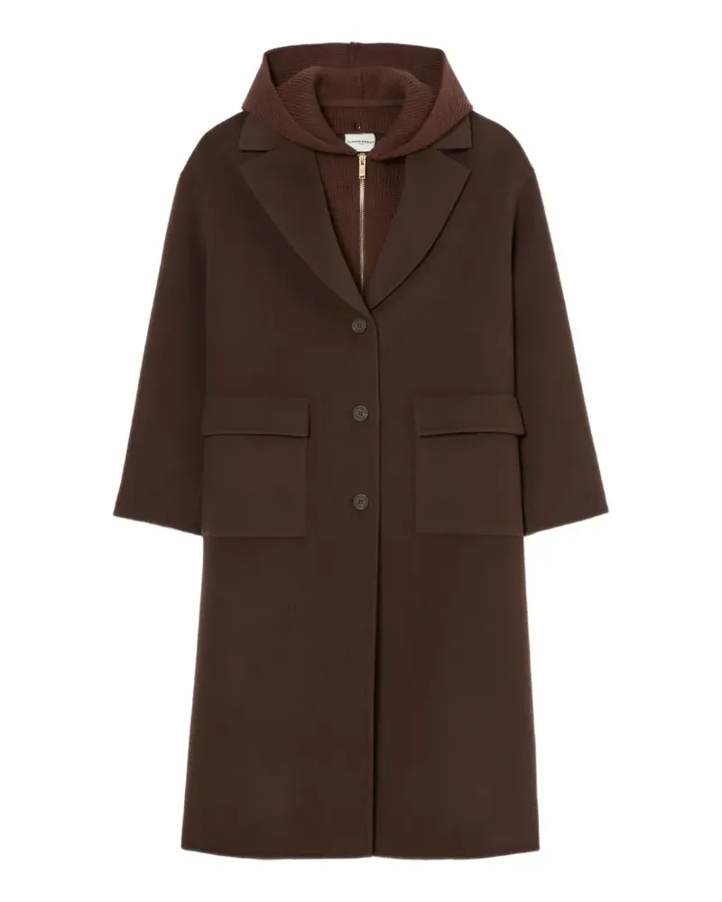 Claudie Pierlot Wollmantel mit langem Kragen - Braun Braun