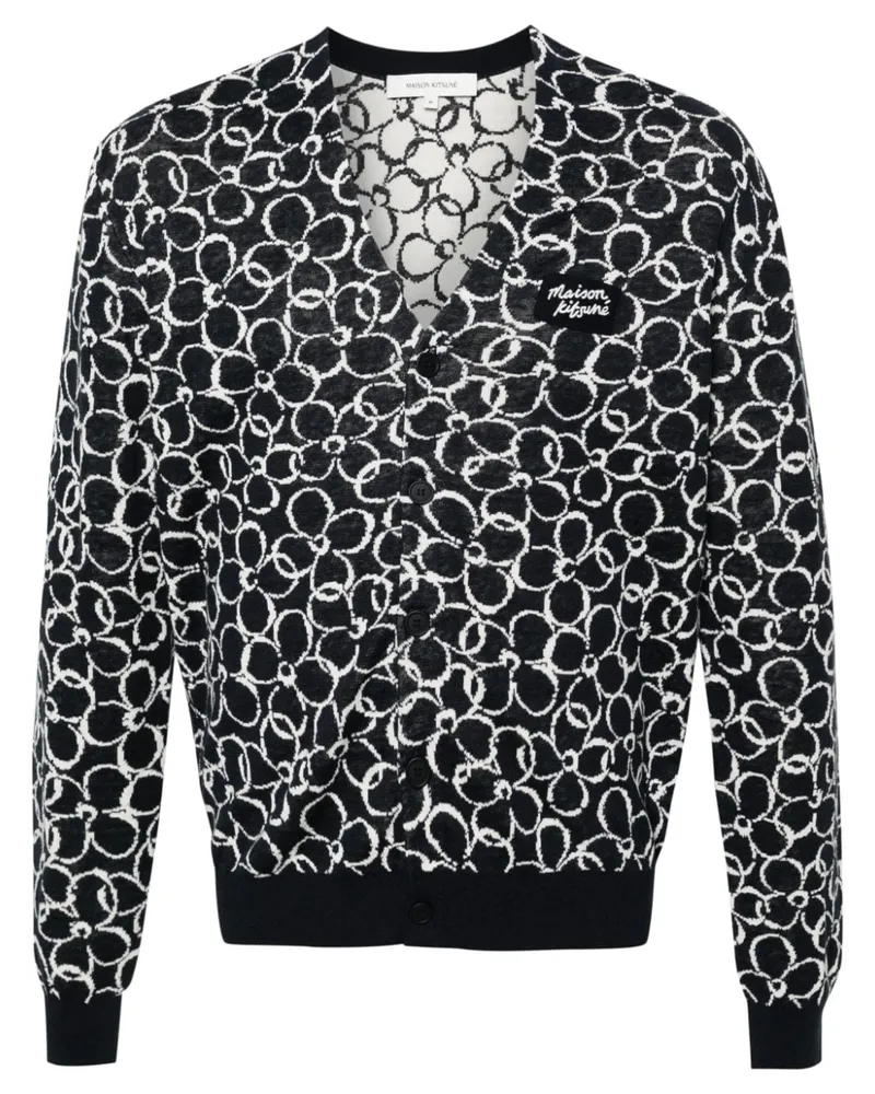 Kitsuné Abstract Daisy Cardigan - Blau Blau