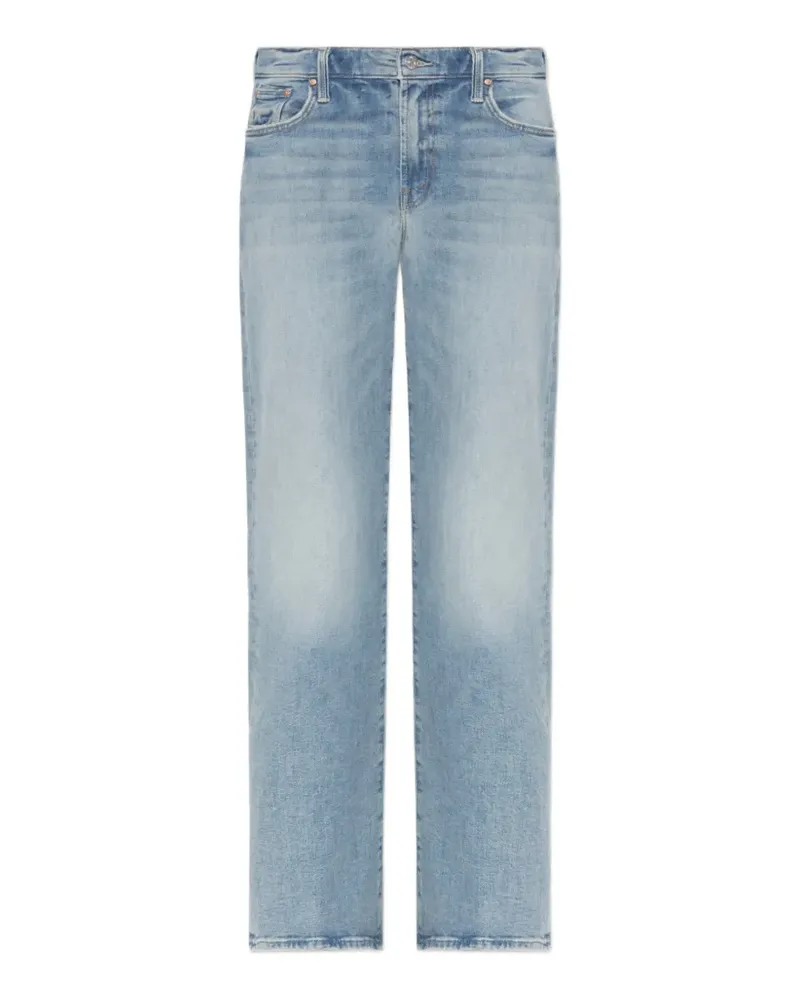 Mother Gerade Jeans mit Herz-Patch - Blau Blau