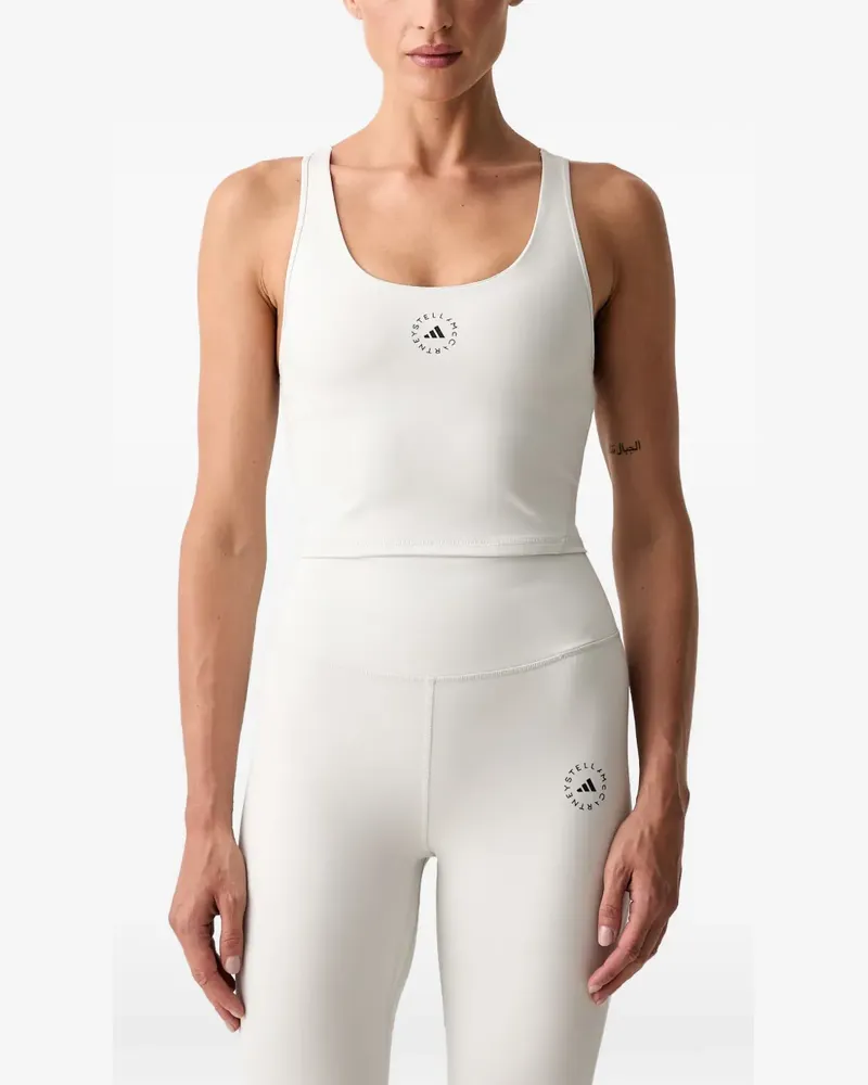 adidas logo-print racerback tank top - Weiß Weiß