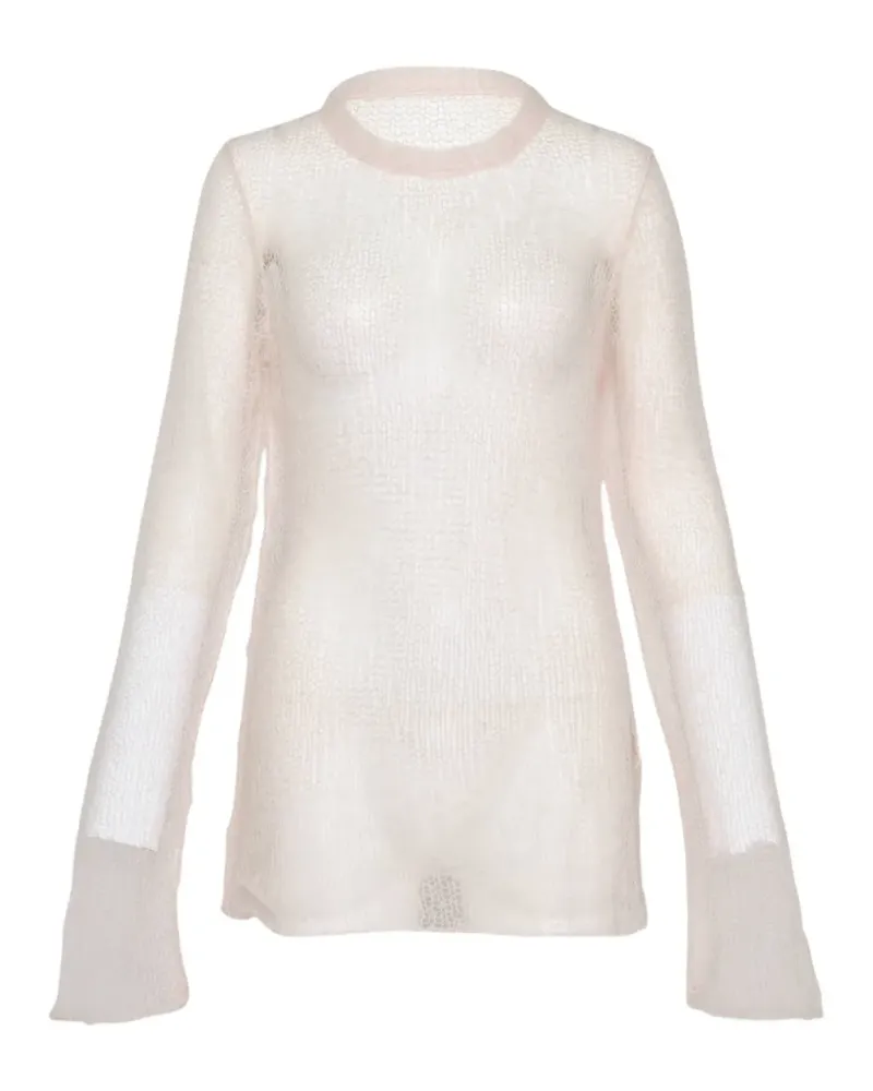 Yohji Yamamoto open-knit long-sleeve sweater - Rosa Rosa
